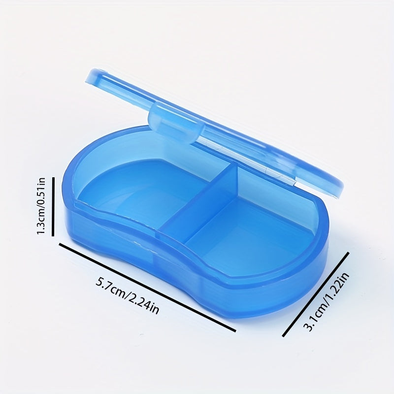 Unisex Plastic Pill Box 2-Grid Portable Waterproof Storage Container