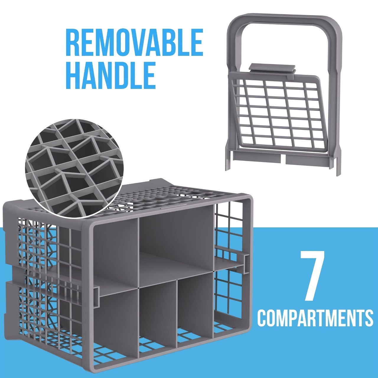 Plastik idish-tovoq uchun 7 bo'limli siljishli idish-tovoq uchun kosasi