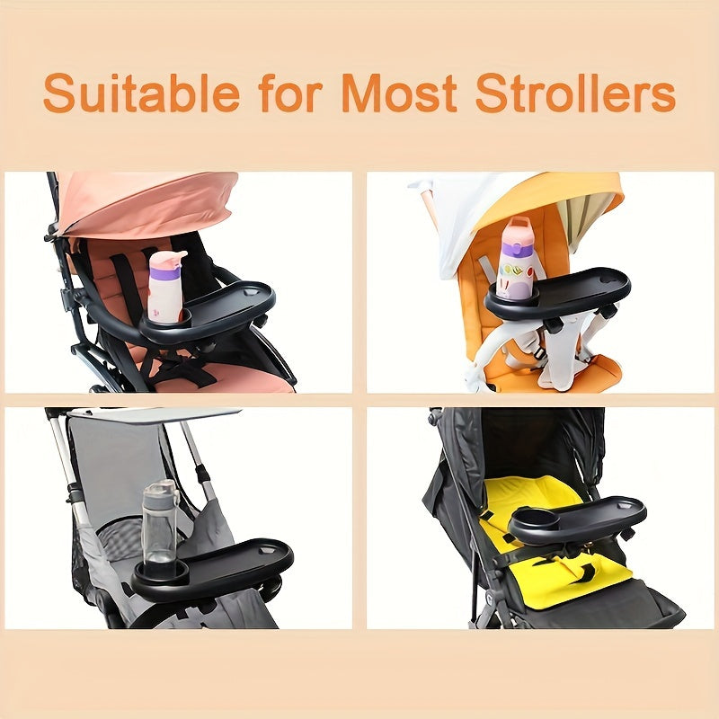 Multifunctional Stroller Tray with Cup Holder Phone Snack Non-Slip Clip