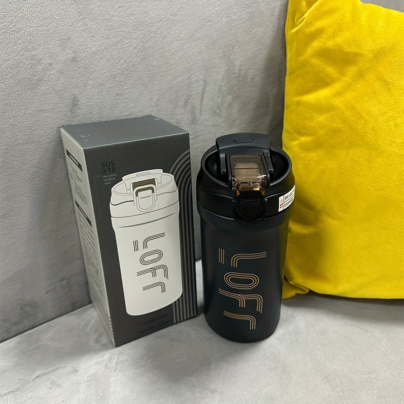 Taza de agua de viaje de acero inoxidable de gran capacidad, aislada, para bebidas calientes y frías