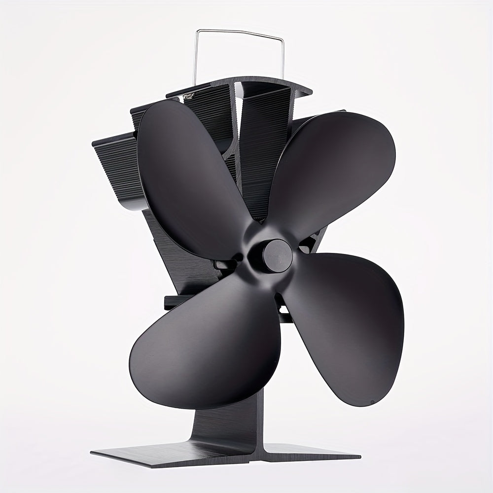 Portable Fireplace Fan 4-Blade Heat Powered Stove Fan for Quiet Home Heating