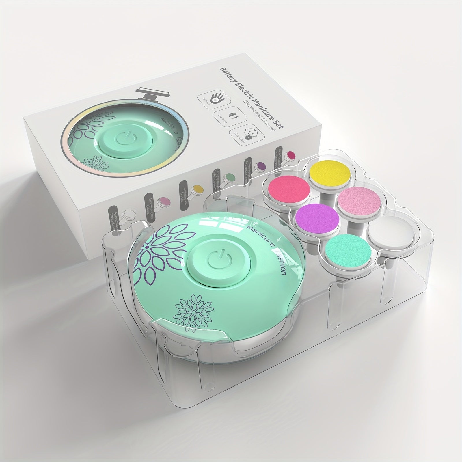 Lijadora eléctrica de uñas mini para cuidado personal, multifuncional, sin batería