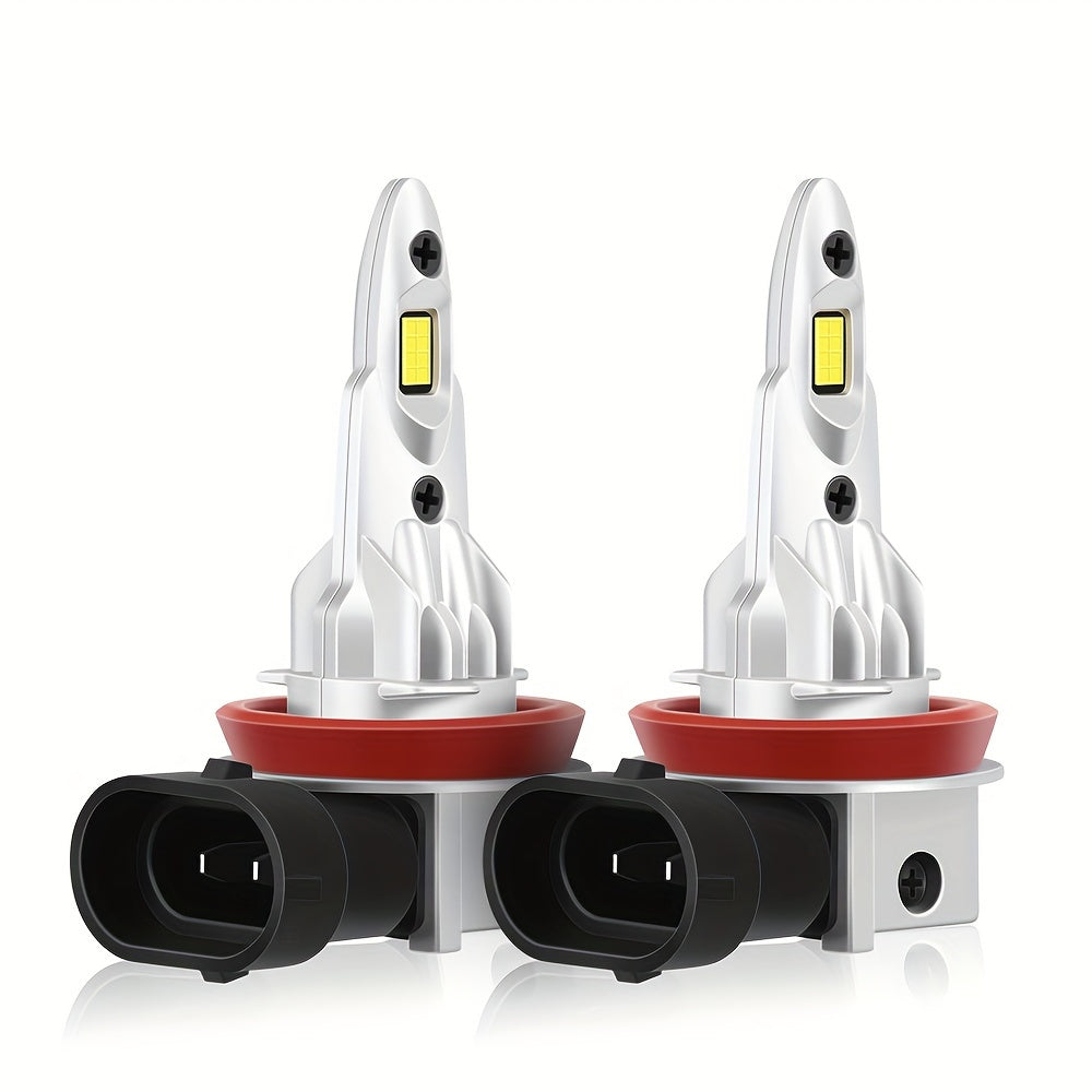 2шт. LED-фары H7 для автомобиля, сверхяркие 30000Лм, 6000K, белый цвет, противотуманные фары