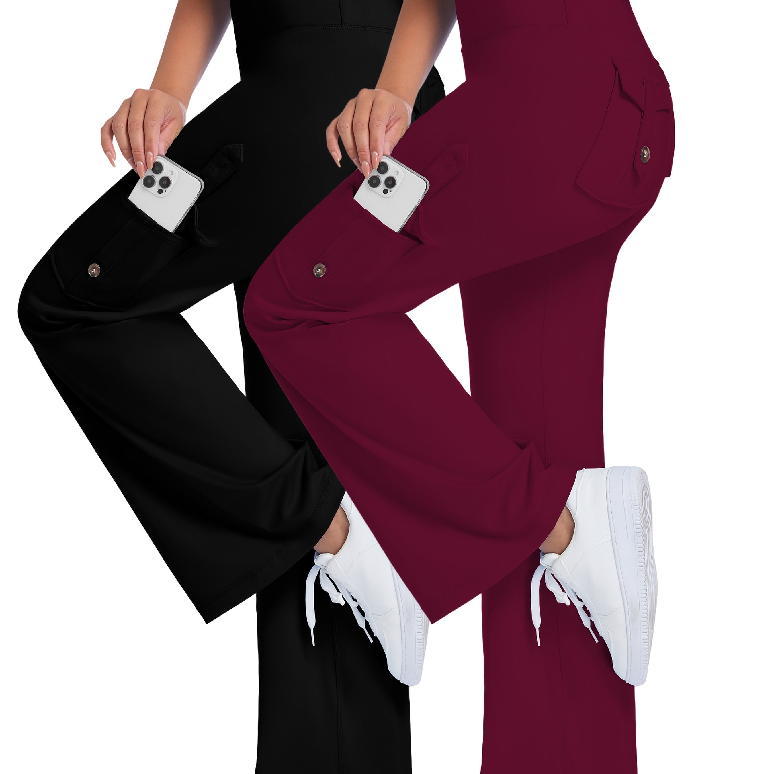 Women Plus Size Wide-Leg Yoga Pants High Waist Loose Sports Pants