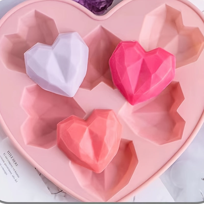 Heart-Shaped Silicone Mold for Fondant Chocolate Pudding Soap Candles