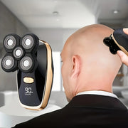 Беспроводная электробритва с LED-дисплеем, перезаряжаемая, для брития головы, 5 лезвий, USB, эргономичная