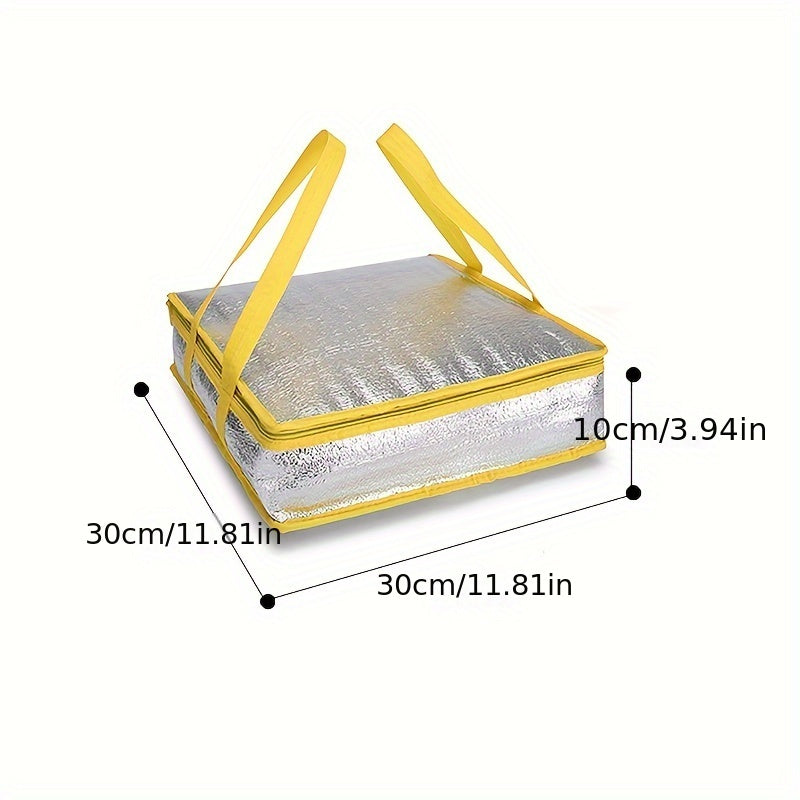 Bolsa aislada para entrega de pizza, nevera a prueba de fugas con cremallera y asa