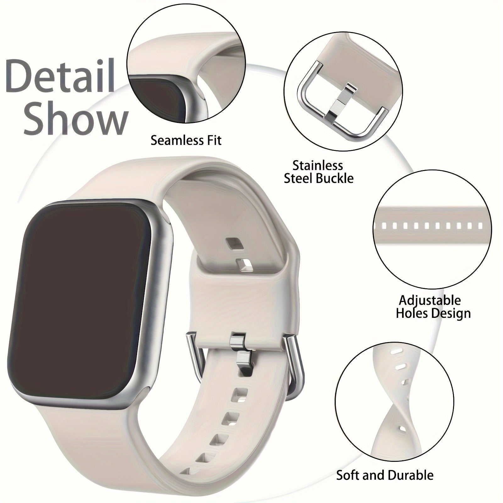 Ikki yumshoq silikon sport soat bilaguzuklari Apple Watch uchun qora va oq ranglarda, suv o'tkazmaydigan va sozlanadigan, iWatch Ultra, SE, Series 1-9 (38mm-49mm) bilan mos keladi. Erkaklar va ayollar uchun mos.