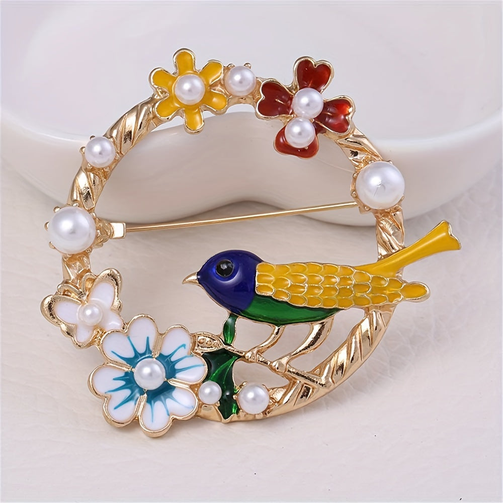 Retro Butterfly and Flower Brooch Alloy Jewelry for Women Stylish Accessory