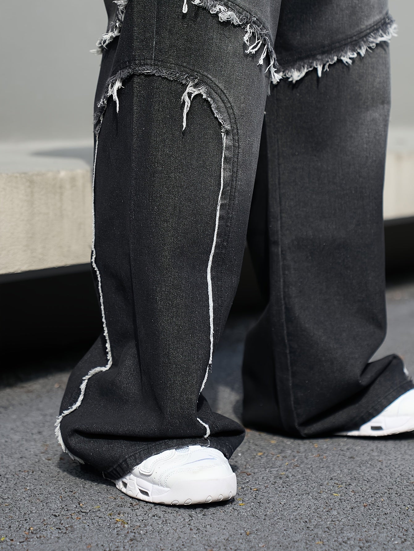 Men's Wide Leg Denim Jeans Casual Chic Plus Size Spring Fall