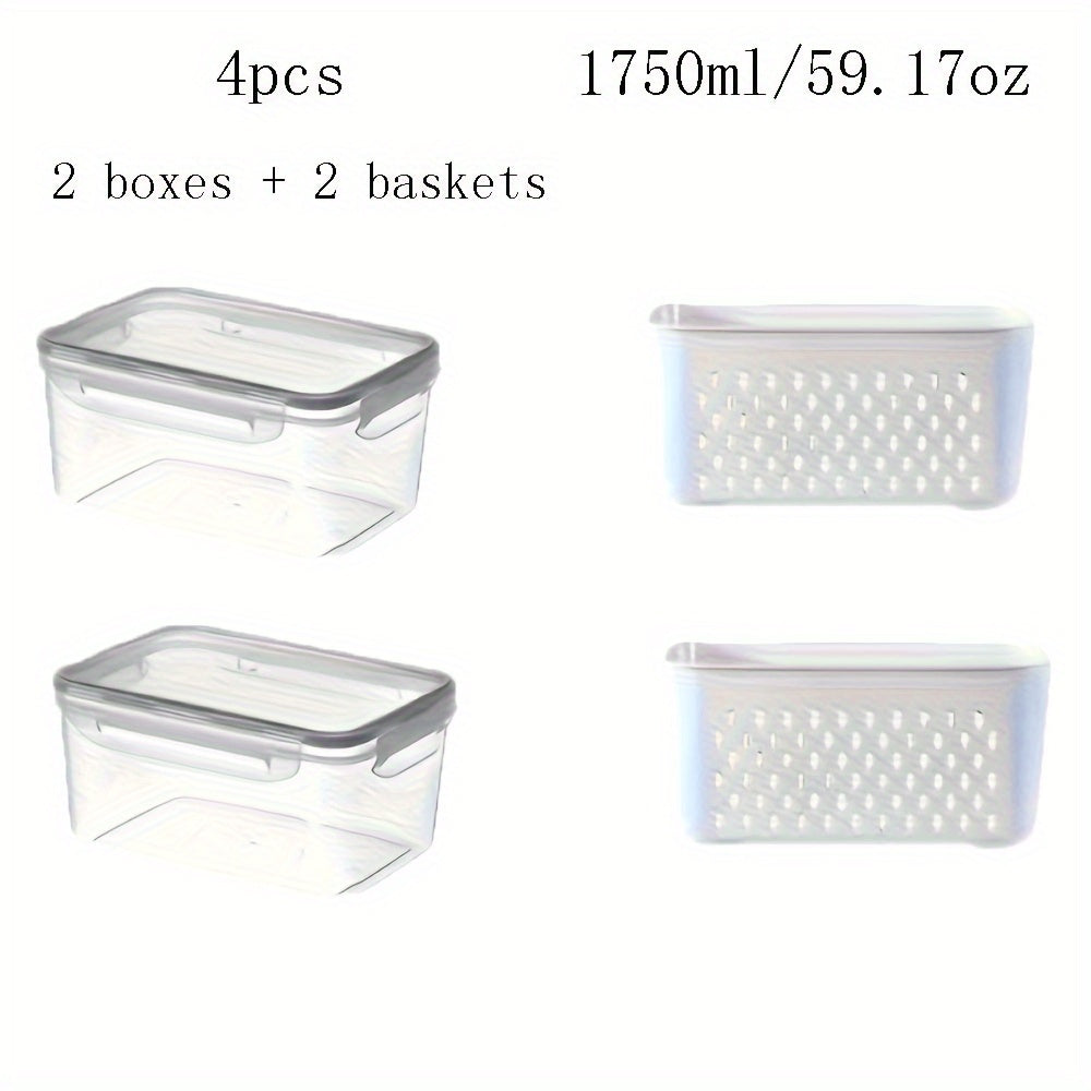 Leak-Proof Food Storage Containers 4-Pack, BPA-Free, Airtight, Reusable
