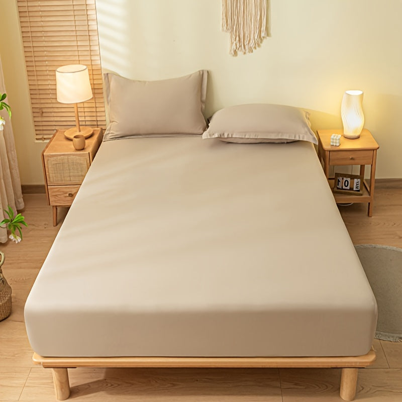 Set of 3 Breathable Cotton Bedding Set with Fitted Sheet and Pillowcases in Blue and Pink