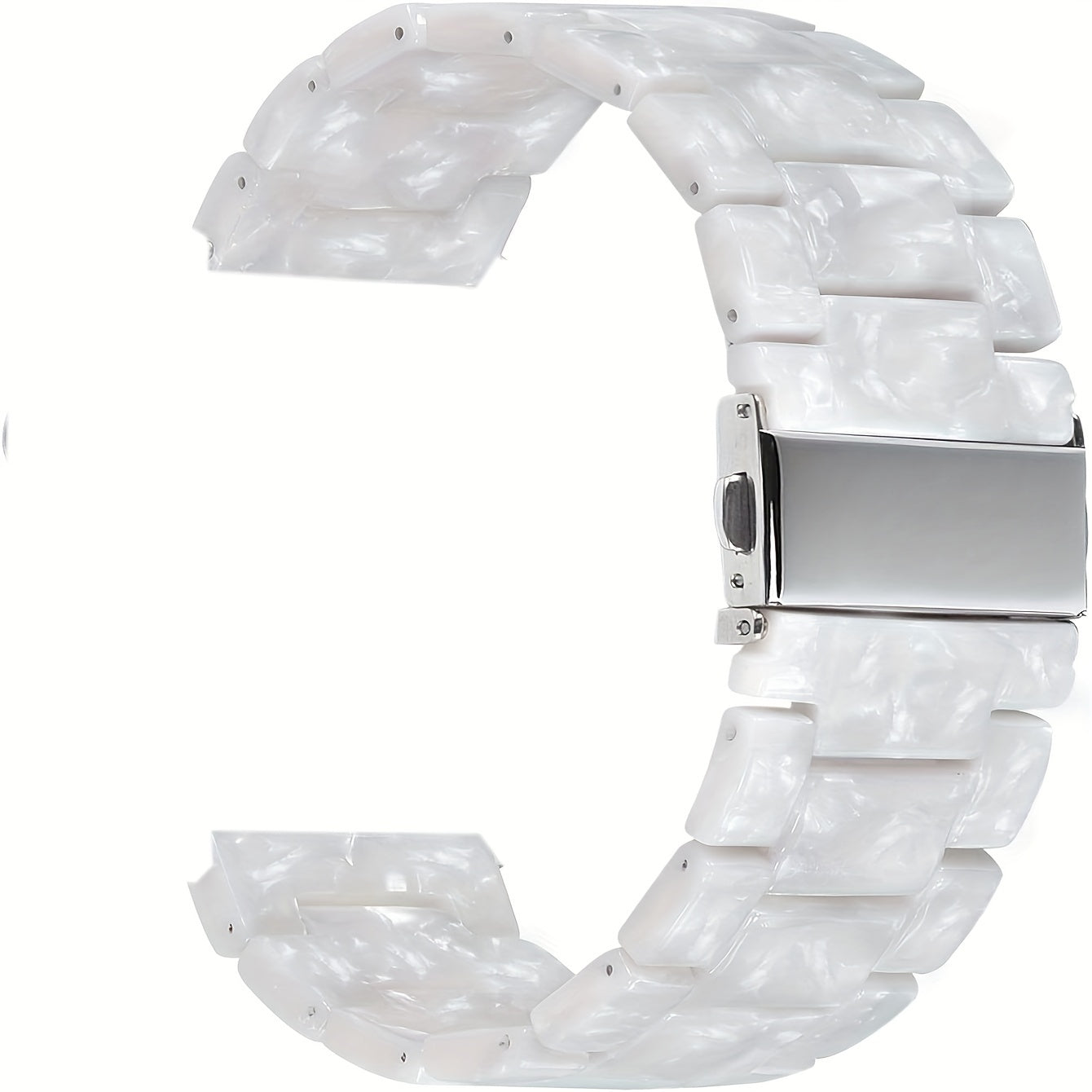 Ivory White Resin Watch Band for iWatch 38mm to 49mm Slim Comfortable