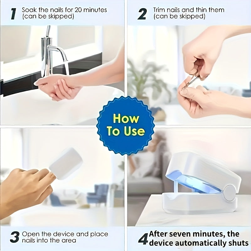 Lámpara de uñas LED recargable con USB, sin olor, de bajo voltaje, blanca con indicador azul