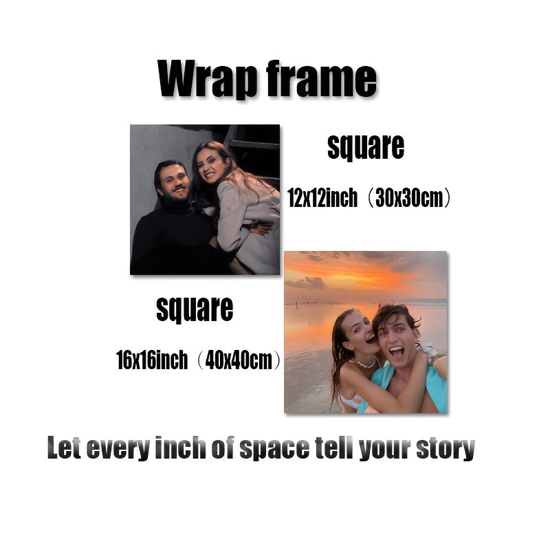 Custom Framed Canvas Print of Family Photo UV-Printed Wall Art for Living Room Bedroom Office