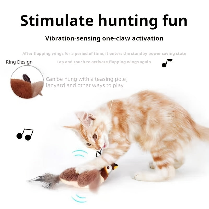 Interactive Electric Cat Toy with Bird Sounds and Movements for All Breeds