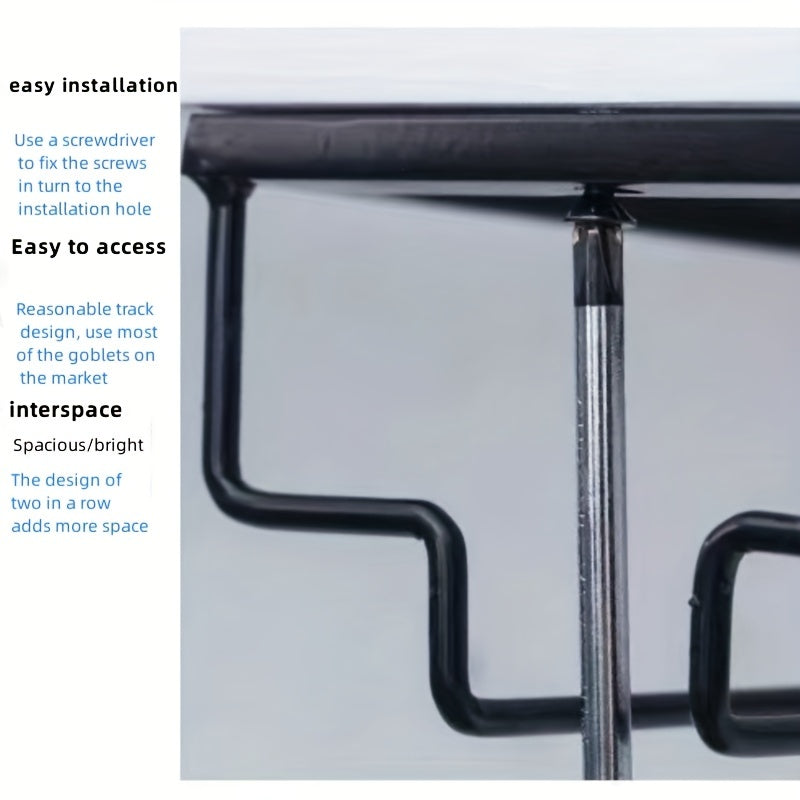 Inverted Wine Glass Rack with 3/4/5 Slots for Kitchen and Dining Storage