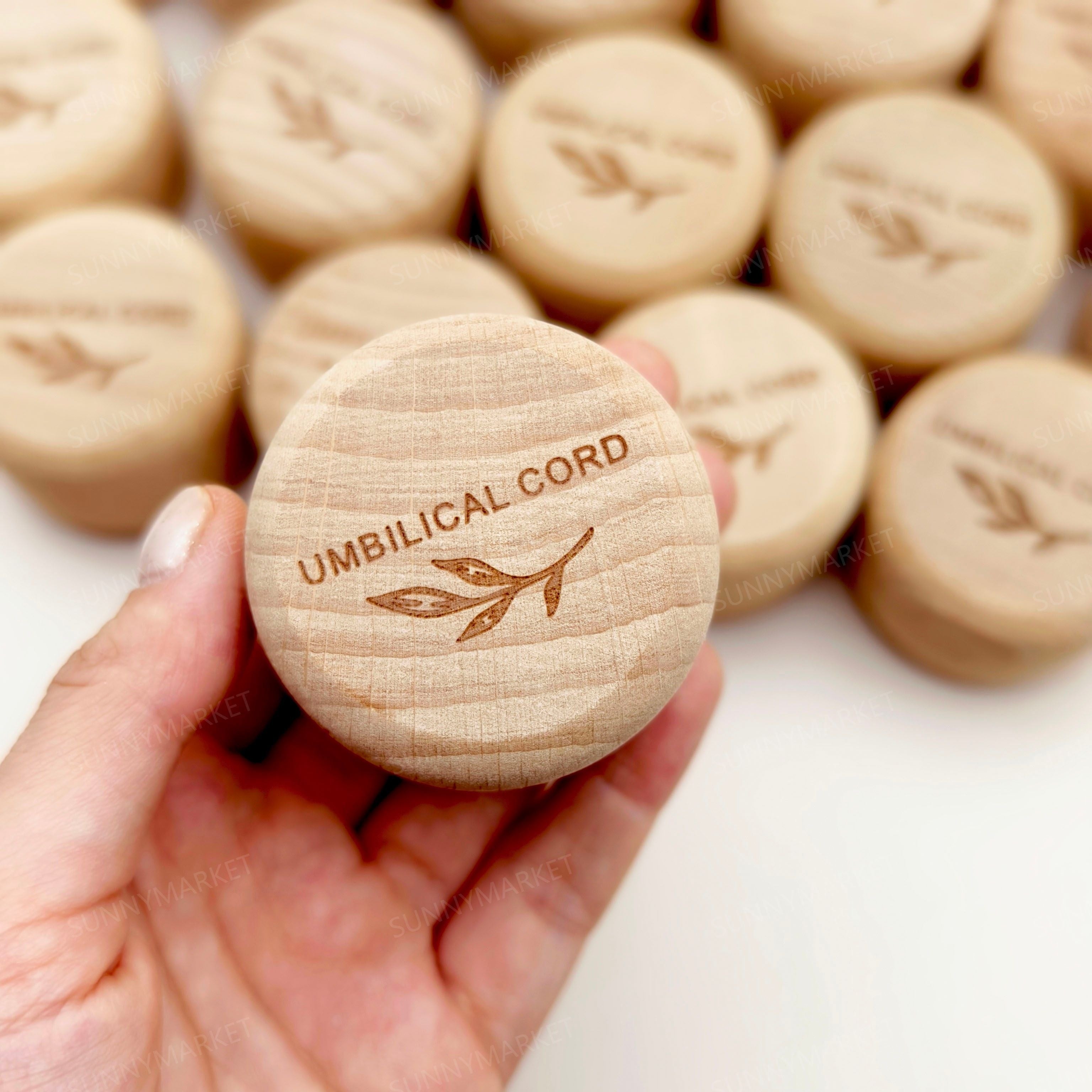 Wooden Keepsake Box for Storing Umbilical Cord and Hair Baby Gift Storage Container