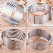 Cake Slicing Tool Adjustable Stainless Steel Cake Cutter Ring 7 Levels