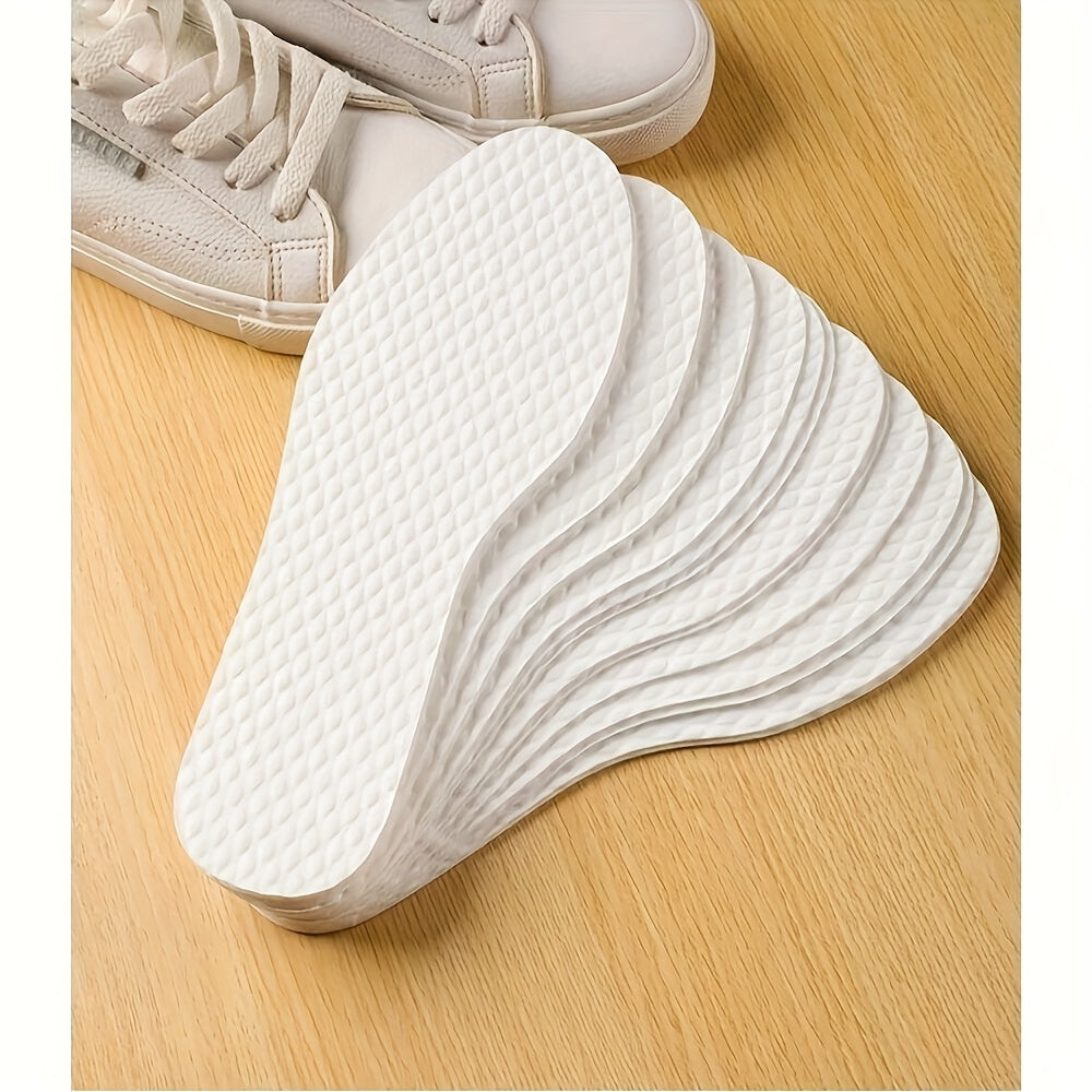 Unisex Breathable Disposable Insoles Sweat-Absorbent Foot Inserts for Hiking Jogging White EUR35-45