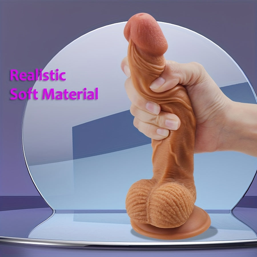 Women Soft Silicone Realistic Dildo With Suction Cup and Flexible Design