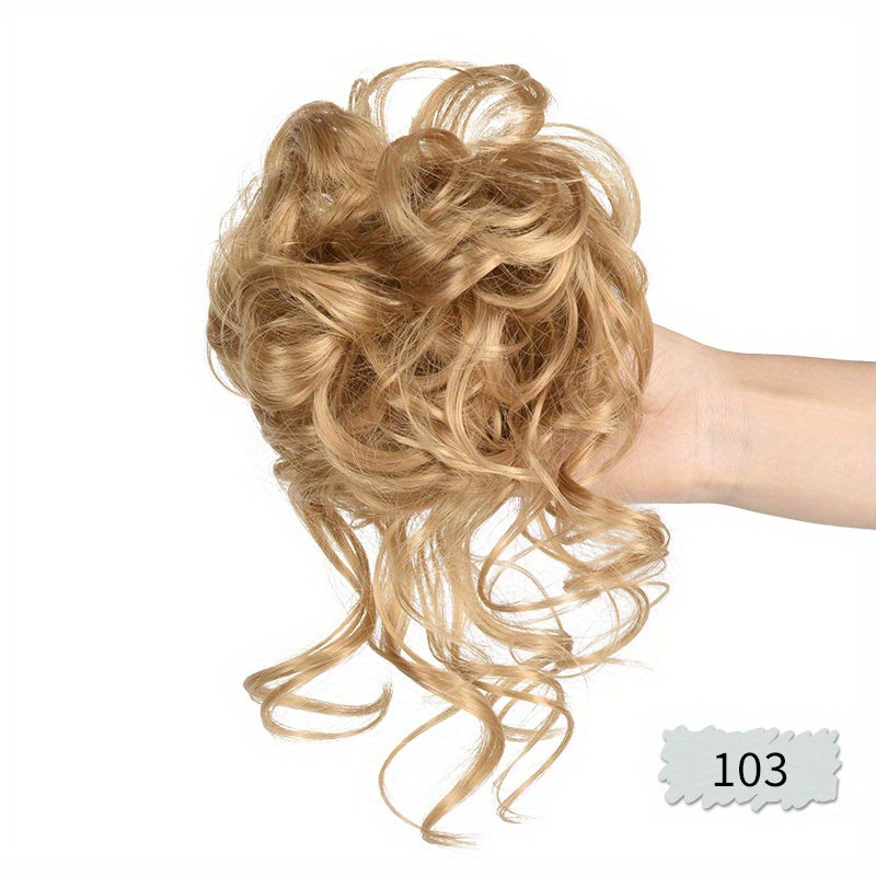 Women Messy Curly Donut Hair Bun Updo Synthetic Hair Extension 25.4cm