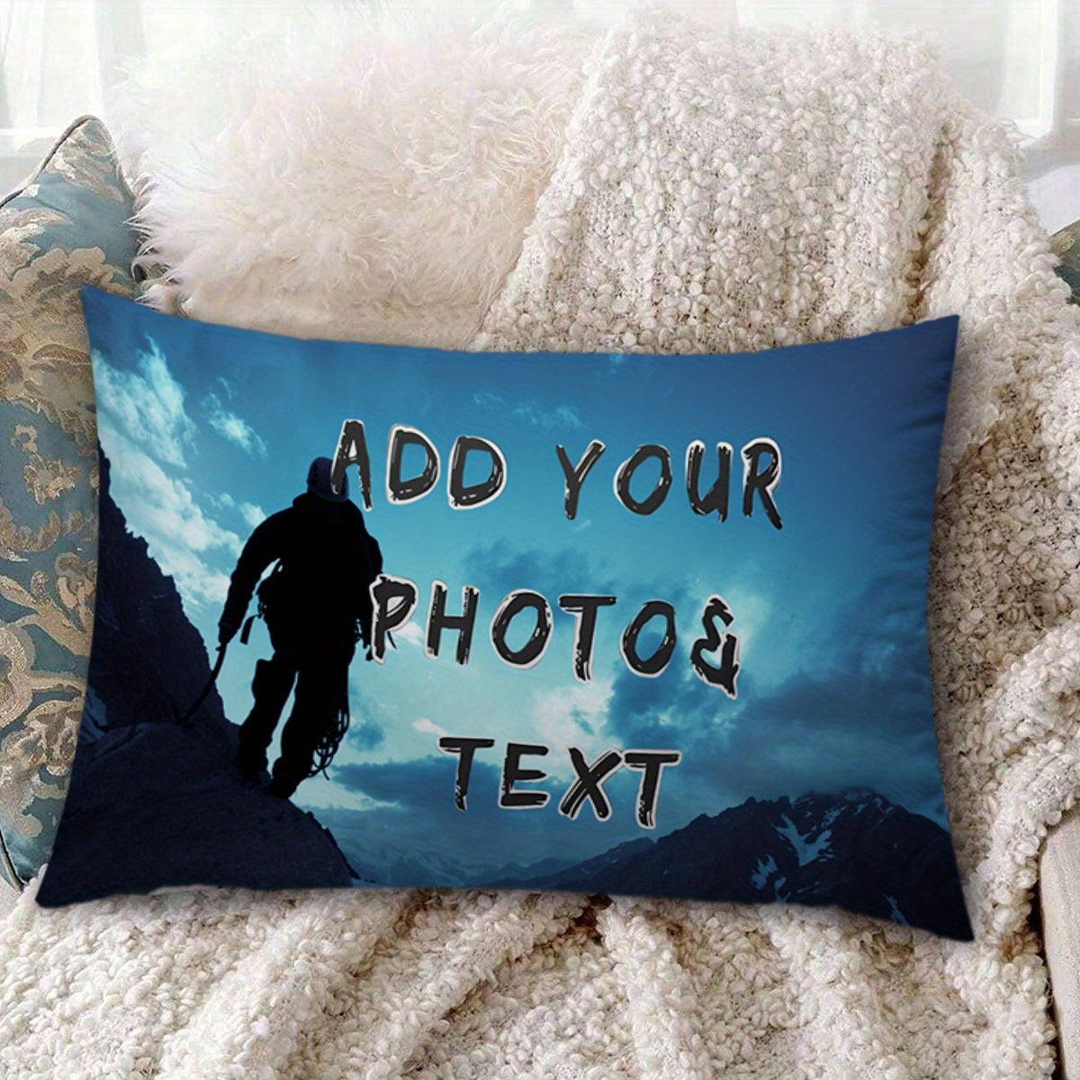 Personalized Photo Pillowcase for Valentine's Day Christmas Thanksgiving Pet Wedding Anniversary Climbing Gift