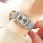 Women's Quartz Watch Vintage Square Dial Silicone Band Easy to Read