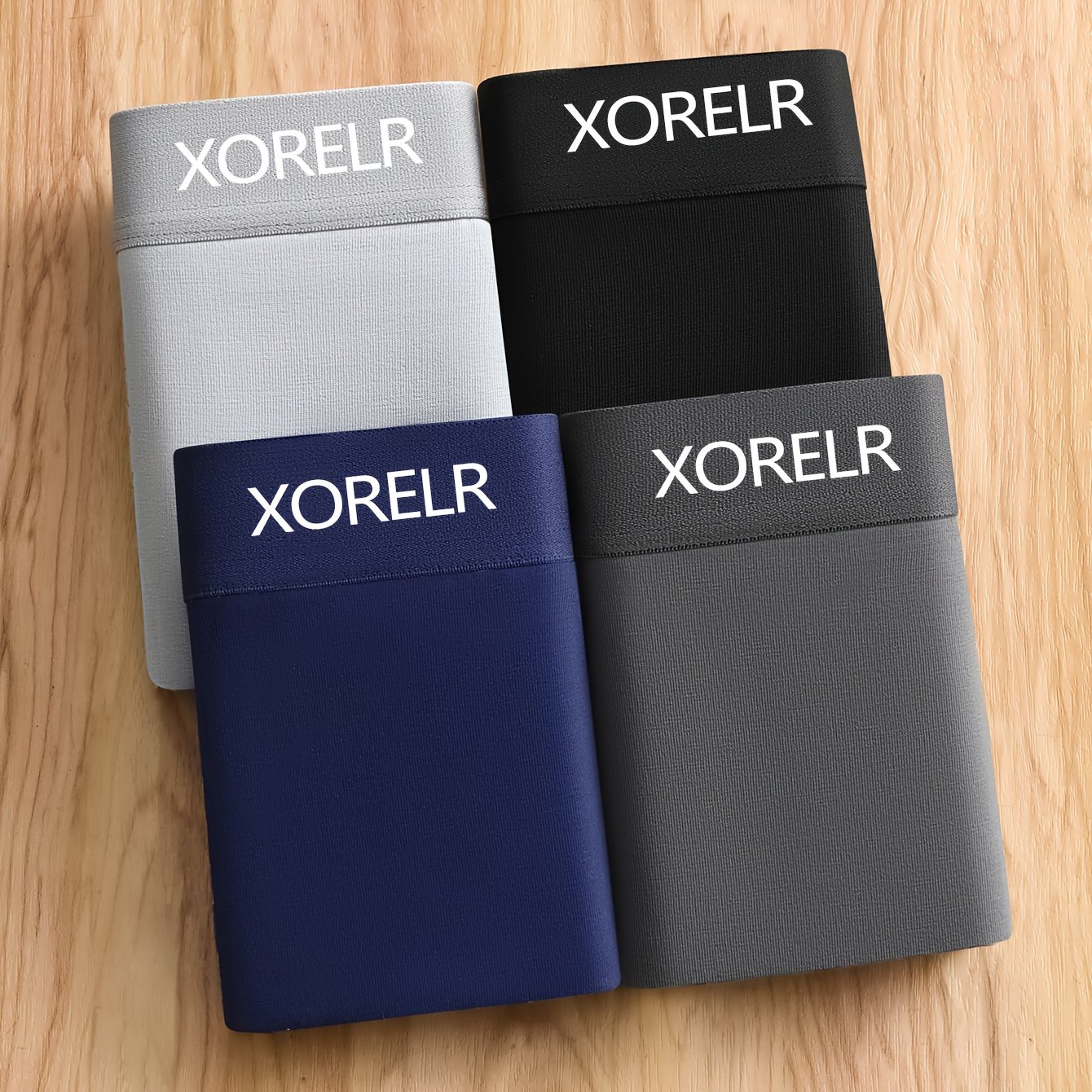 Men's 4-Pack Moisture-Wicking Breathable Boxer Briefs with Belt for Sports and Daily Wear