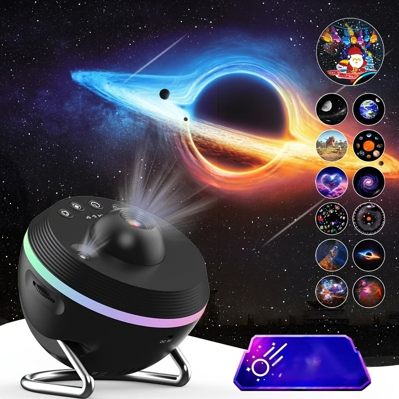 4K 13-in-1 Space Projector with Rotating Ball RGB Ambient Light for Bedroom Home Theater
