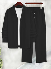 Conjunto de pijama de rayas 3D para hombre, pantalones de manga larga y ropa de descanso