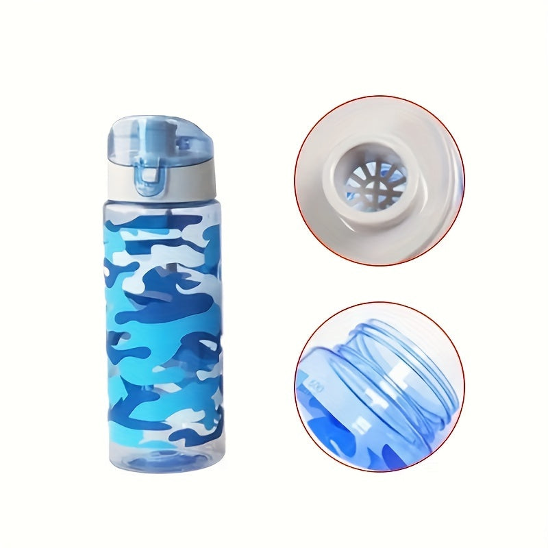 Camouflage Water Bottle 600ml for Camping Hiking Fitness Outdoor Activities