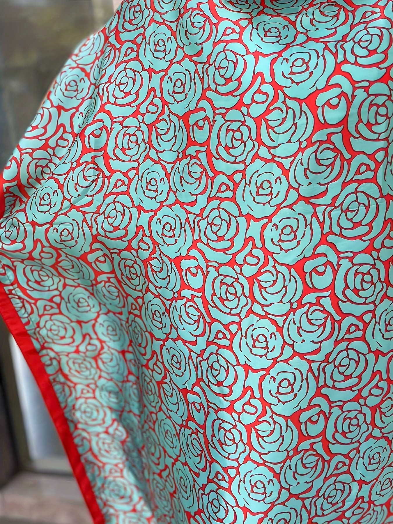 Women Plus Size Floral Print Tunic Dress With Scarf Short Sleeve Long Summer Polyester