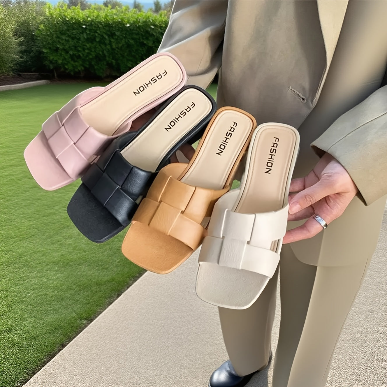 Women's Summer Slip-On Sandals Lightweight EVA Open-Toe Beach Shoes