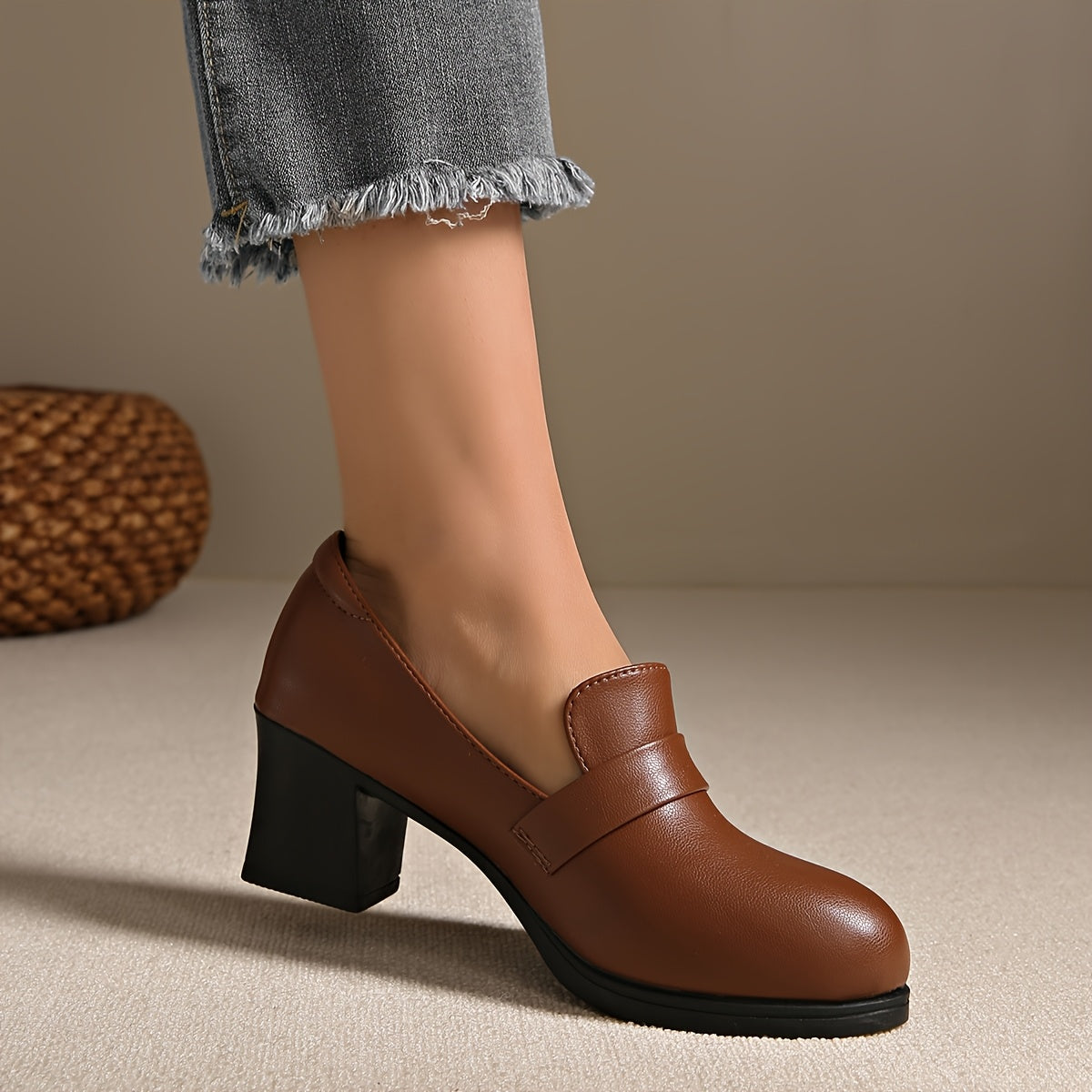 Women's Block Heels Comfortable Versatile Dress Shoes