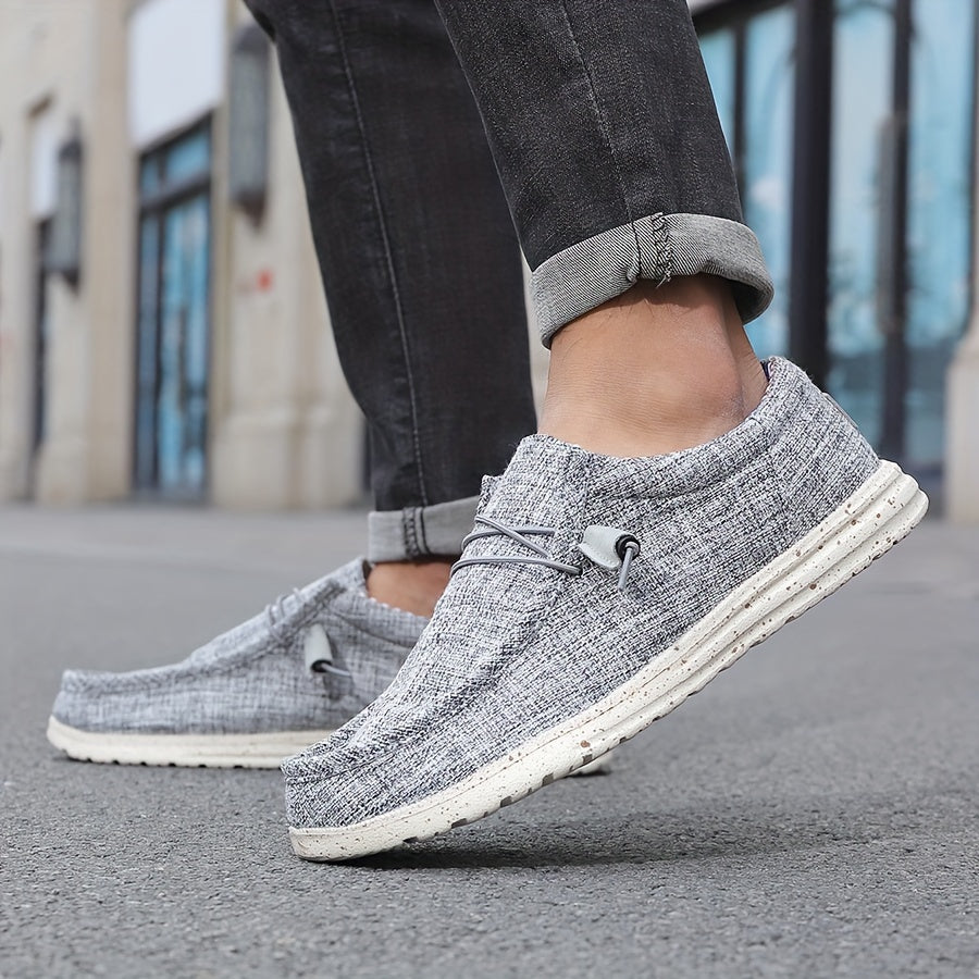 Men's Casual Loafers Breathable Fabric Upper Non-Slip EVA Sole American Flag Accent