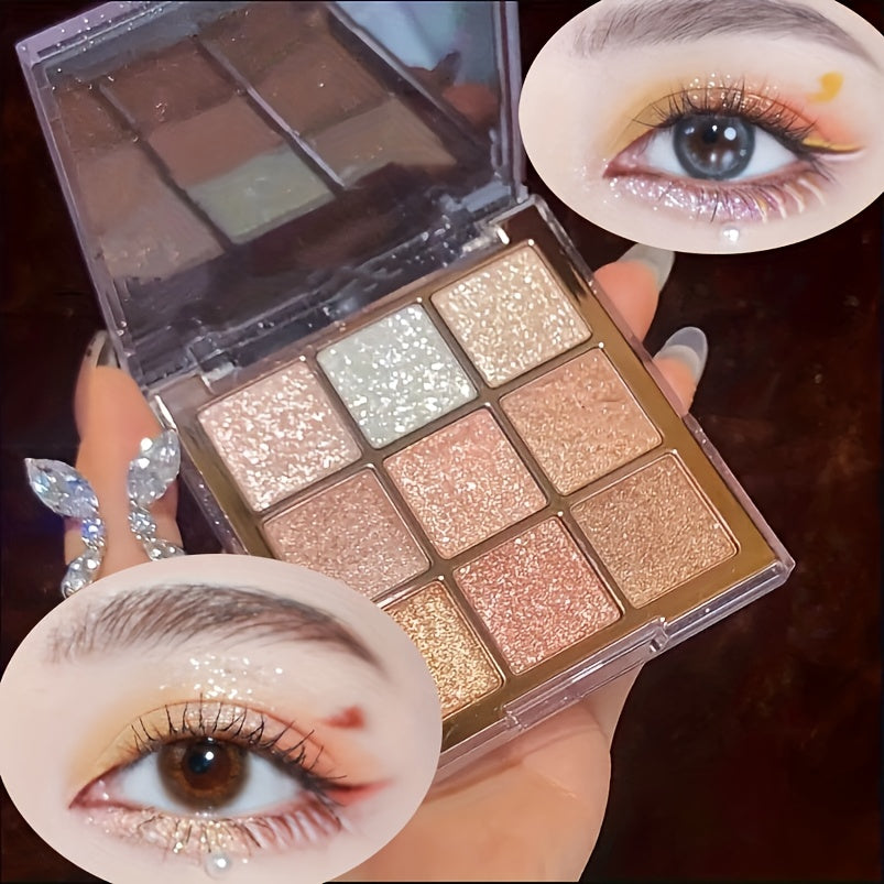 Женская палетка теней для век с эффектом шиммер, 9 цветов, матовые и металлические, универсальная