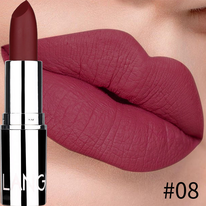 Women's Velvet Lipstick 8-Color Matte Silvery Tube Makeup