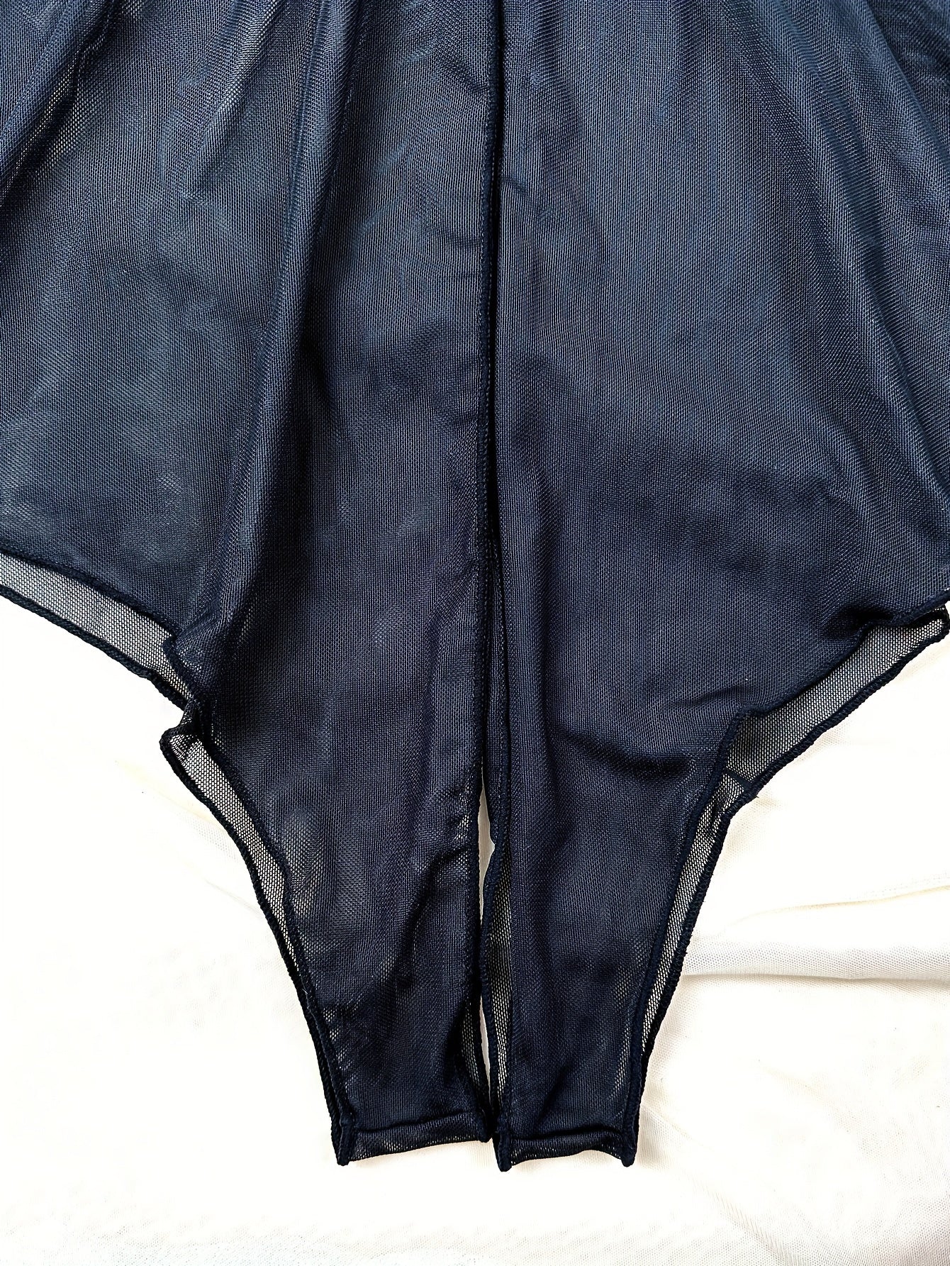 Body de encaje de malla para mujer talla plus con abertura en entrepierna, teddy sexy, lencería