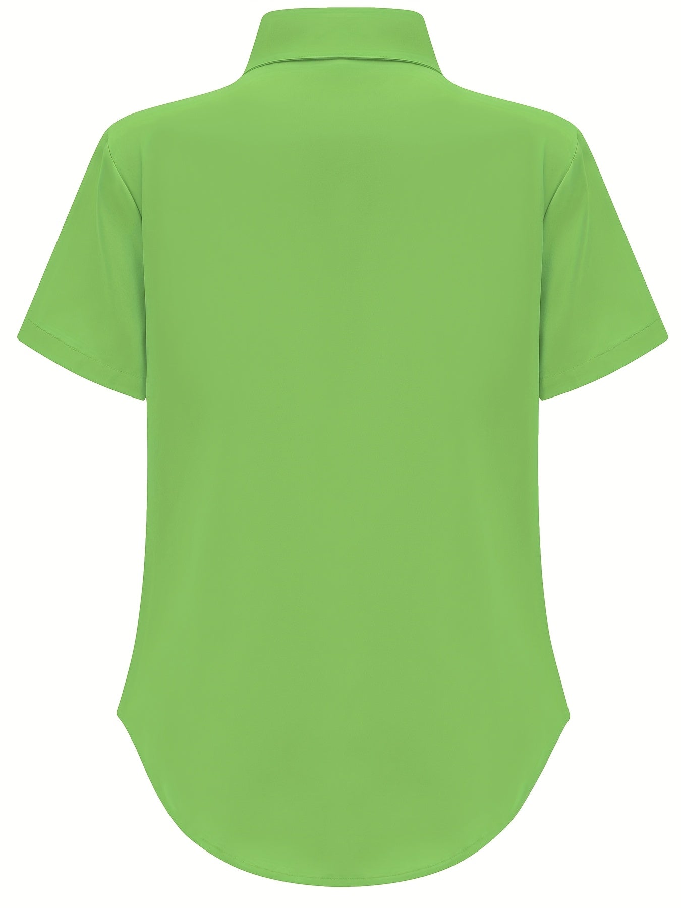 Plus-Size Women's Casual Shirt Short Sleeve Chic Top Black Size Large