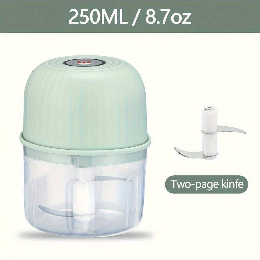 Portable Mini Food Chopper, Rechargeable, 3 Stainless Steel Blades, Wireless Kitchen Mixer