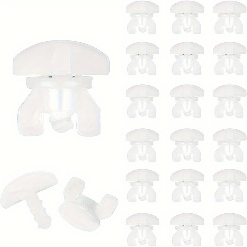 Set of 20 White Curtain Rod Locks for Rail Systems Home Decor