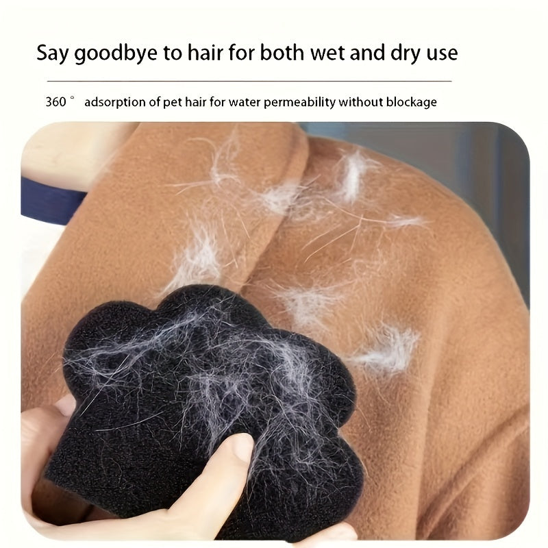 Pet Hair Remover for Laundry Reusable Plastic Paw-Shaped Lint Cleaner for Cats