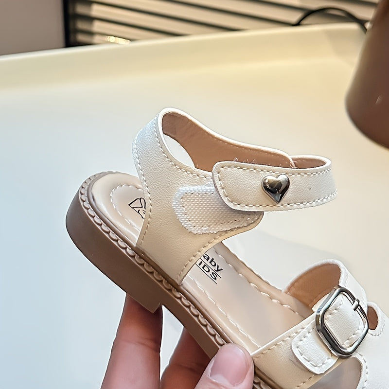 Girls Summer Closed-Toe Sandals Lightweight Breathable Microfiber Synthetic Leather Casual Shoes