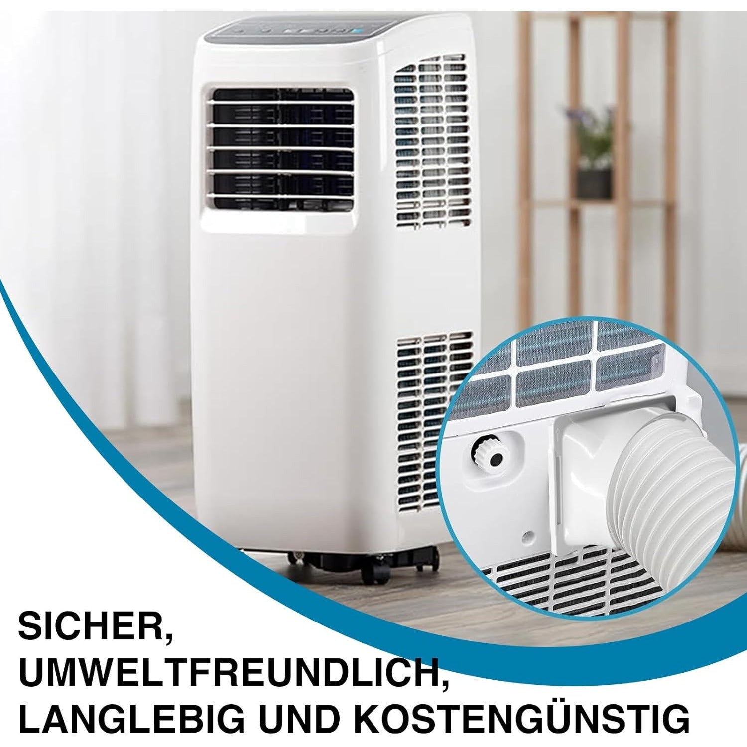 Oson o'rnatiladigan 5.9 dyuymli portativ konditsioner chiqish quvuri adapteri - Elektr energiyasi talab qilinmaydi