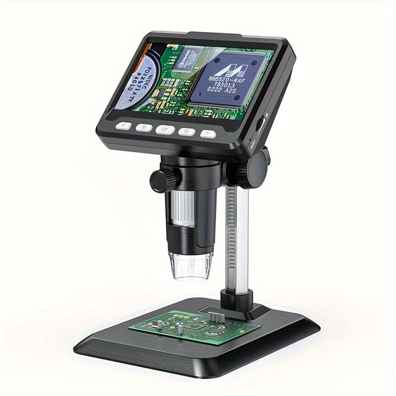 Digital Microscope 10.92cm 1000X HD Image Capture 8 LED Lights USB Battery Powered for Electronics Biology