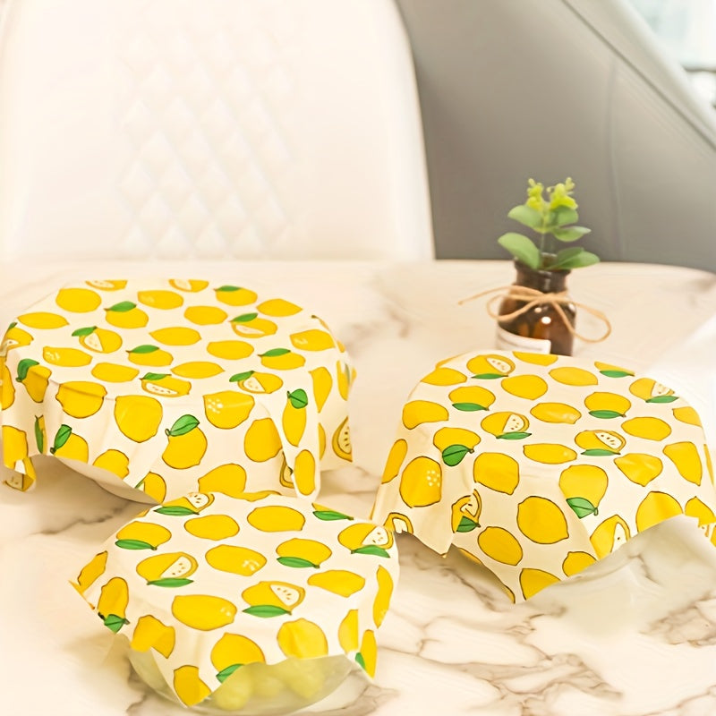 Reusable Beeswax Wraps Set of 3 for Food Storage and Freshness