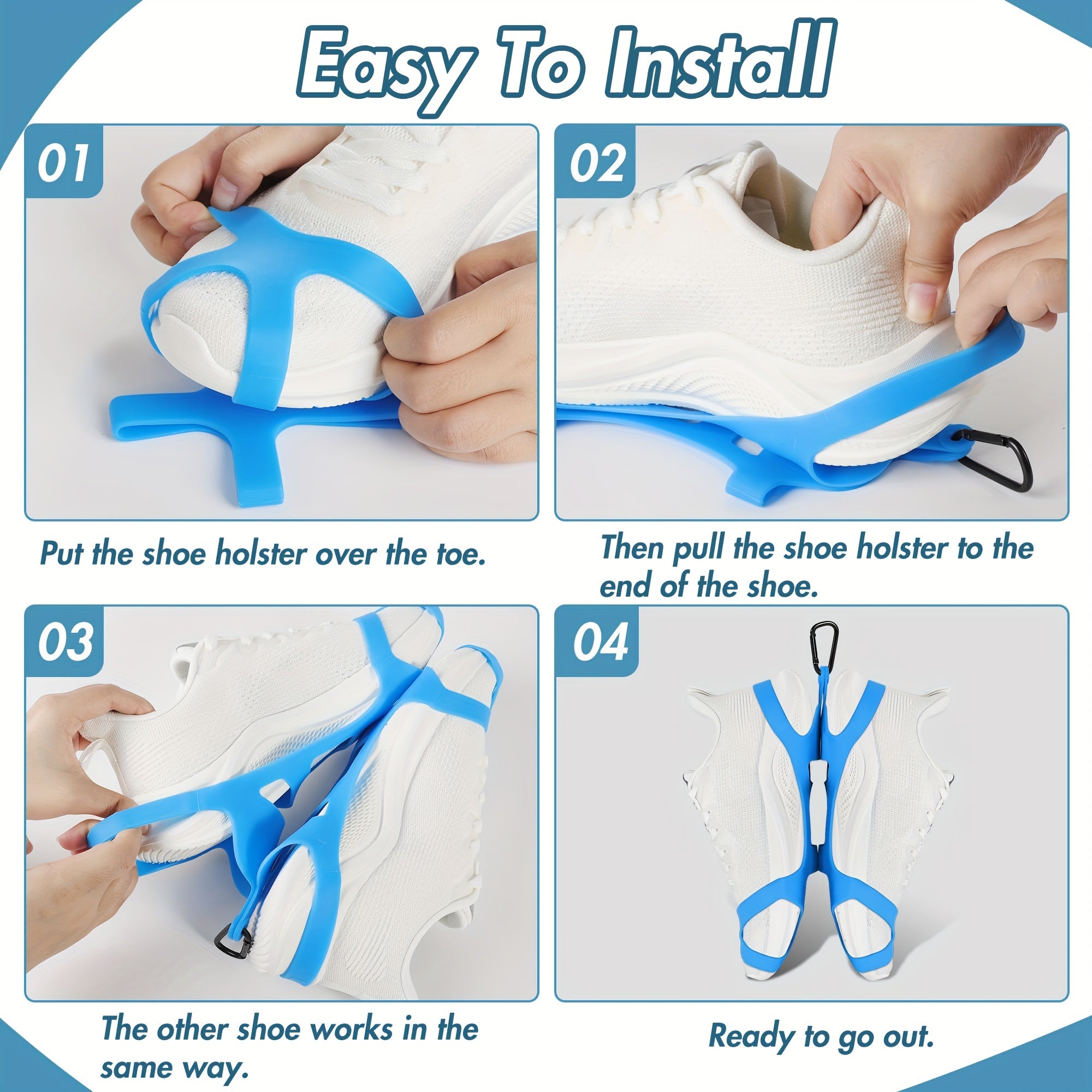 Large Silicone Outdoor Shoe Holder Clip - Lightweight, Portable, Secure Fit