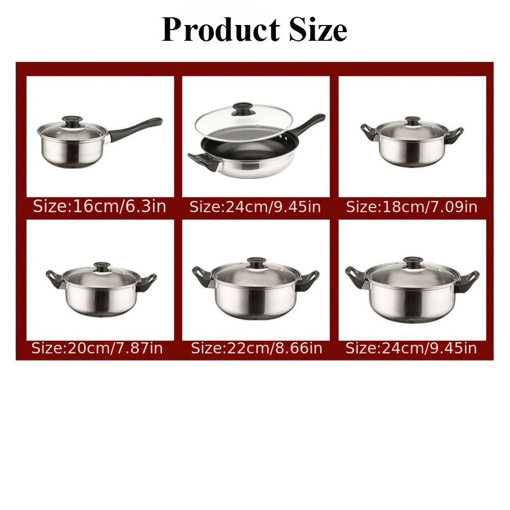 12-Piece Non-Stick Stainless Steel Cookware Set with Pots Pans and Lids