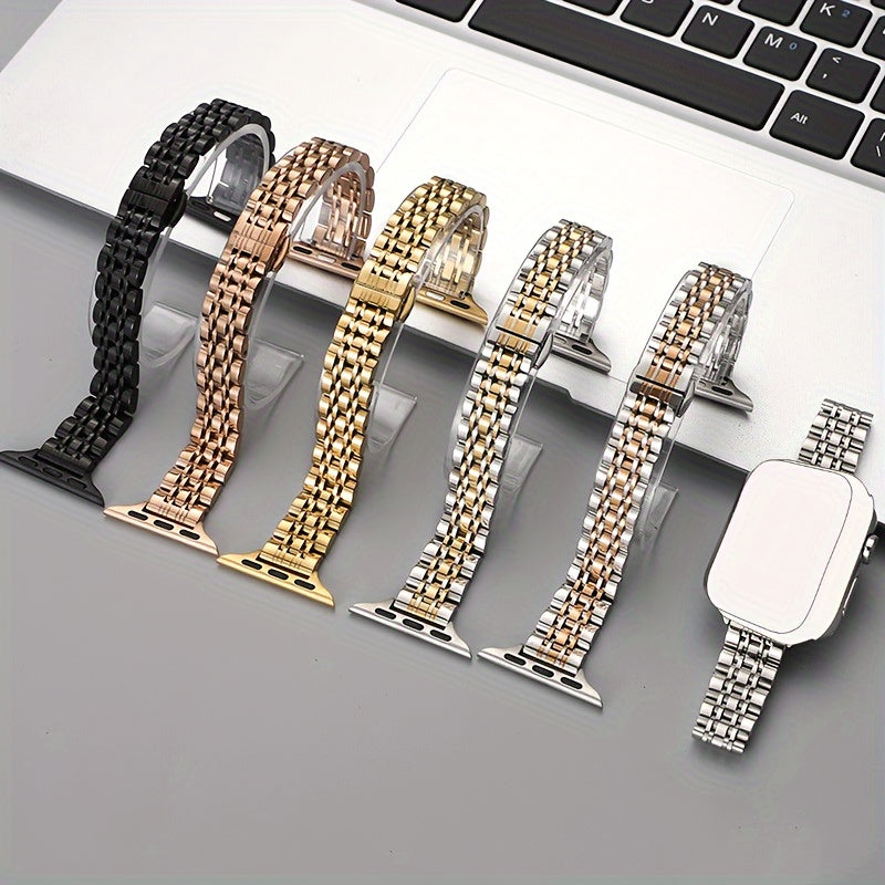 Ladies Thin Stainless Steel Replacement Watch Strap Compatible with 38mm to 49mm Series in Silver